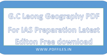 ' G.C Leong Geography PDF ' ' IAS Preparation PDF By G.C Leong ' ' Certificate Physical And Human Geography PDF '