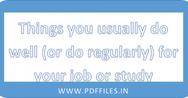 ' Things you usually do well (or do regularly) for your job or study ' ' ielts Things you usually do well (or do regularly) for your job or study cue card '